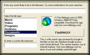 fileBINGO version 1.0 screenshot